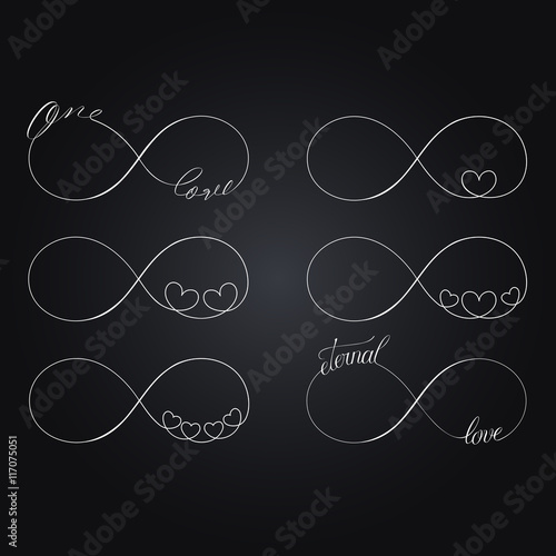 Infinity love symbols set