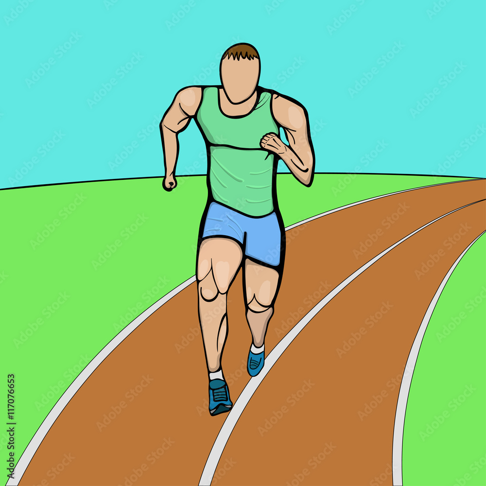 Vector colored hand drawn runner