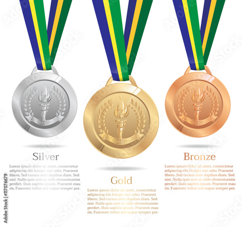 Gold medal, Silver medal, and Bronze medal.