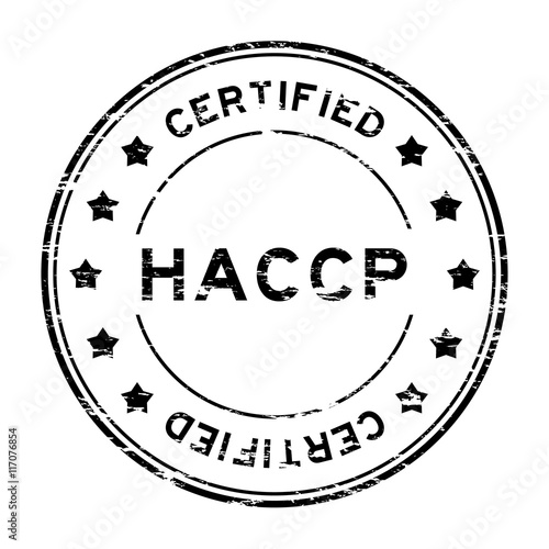 Grunge black HACCP (Hazard Analysis Critical Control Points) cer