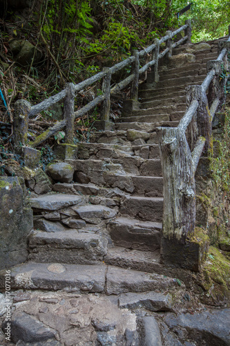 stair made from rock and cement of Namtok Phliu National Park Ch