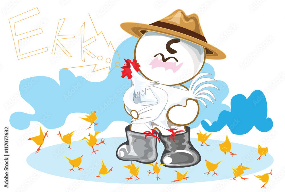 Owner Chicken Farm Industry Cartoon Owner Chicken Farm Industry Cartoon