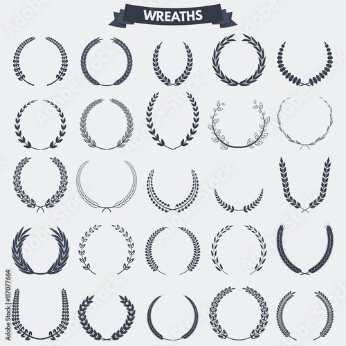 Wreaths emblem set