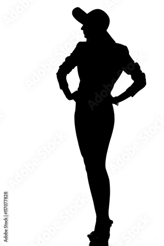 silhouette of a woman with a hat © vladimirfloyd