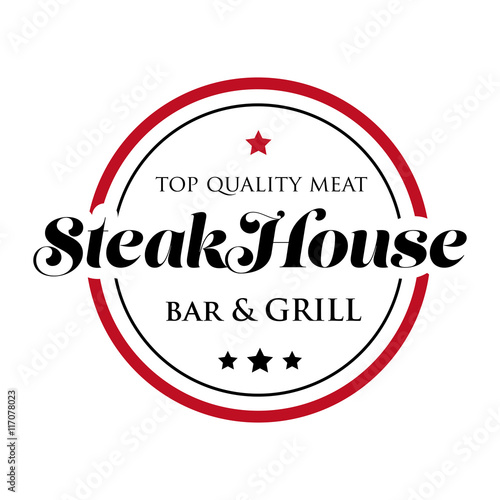 Steakhouse stamp logo - grill and bar