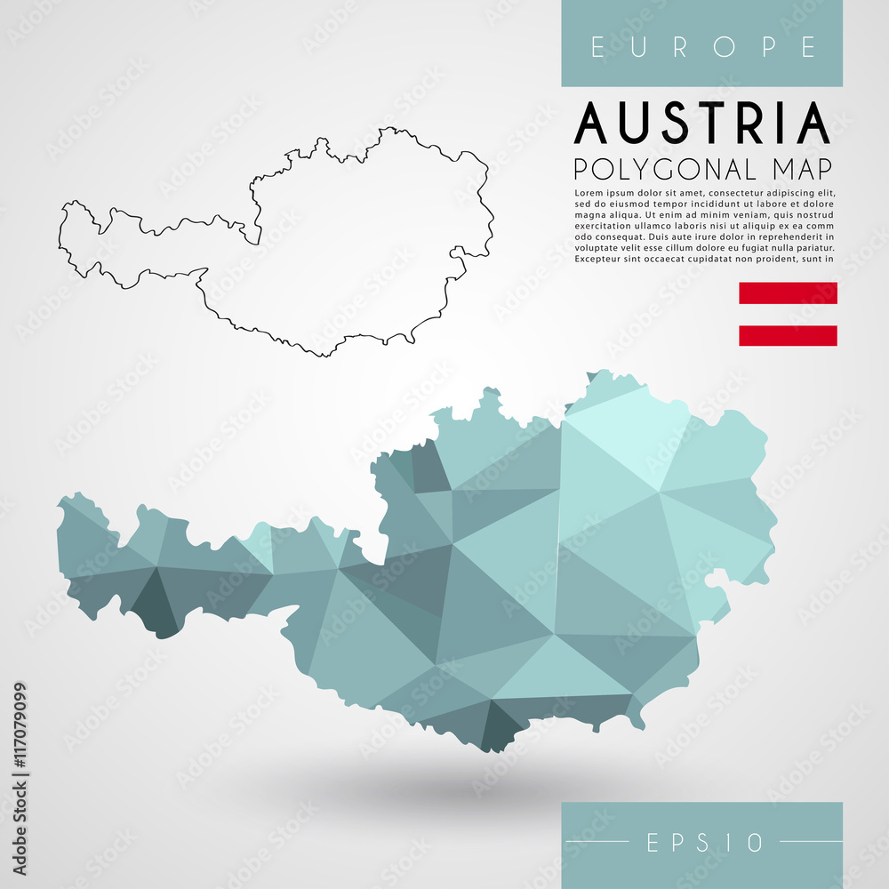 Obraz premium World Low Poly Map : Europe : Vector Illustration