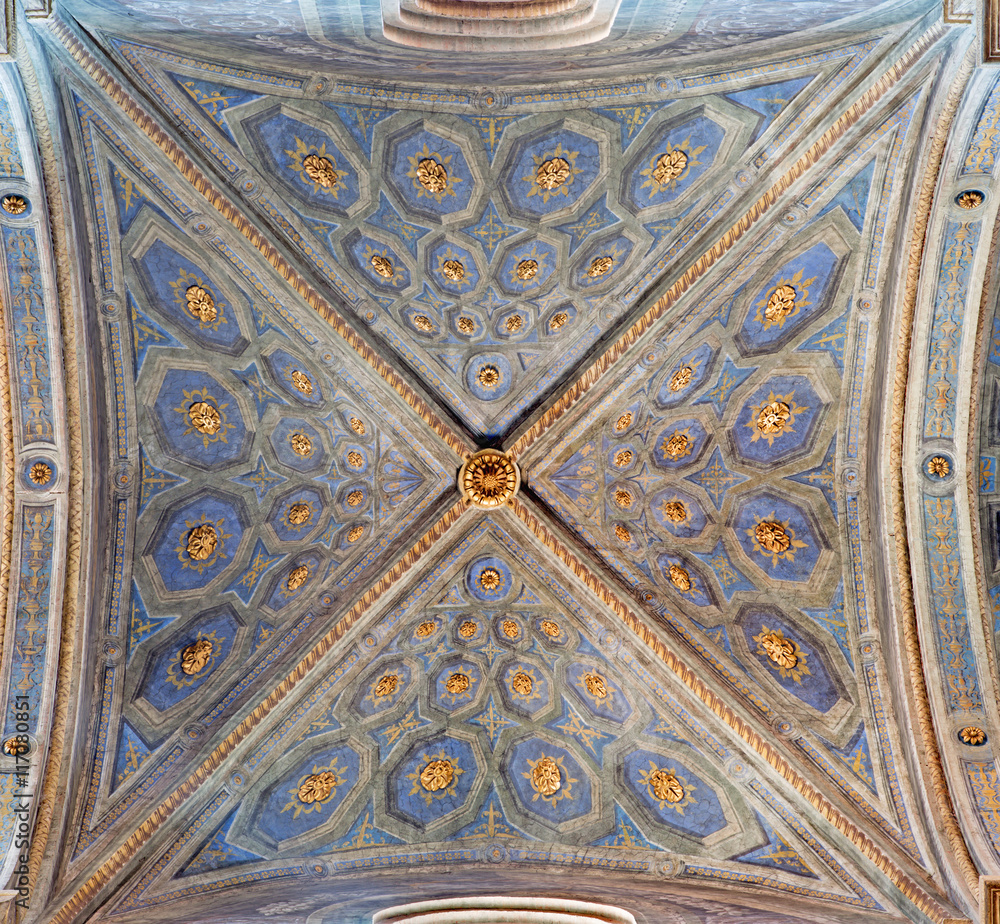 CREMONA, ITALY - MAY 25, 2016: The detail of gothic vault of The Cathedral.