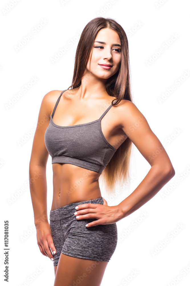 attractive fitness woman, trained female body attractive fitness woman, trained female body