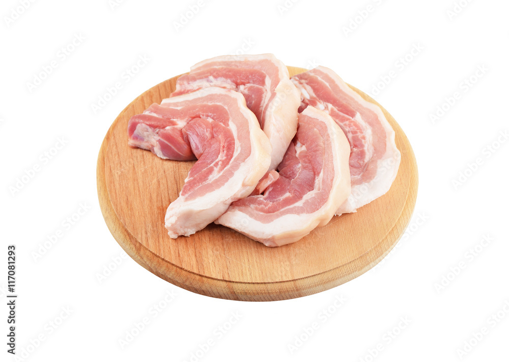 Raw bacon steak