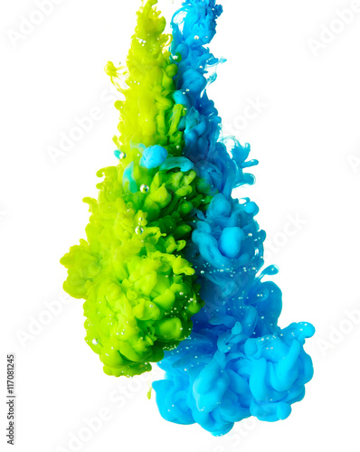 Abstract blue and green paint splash