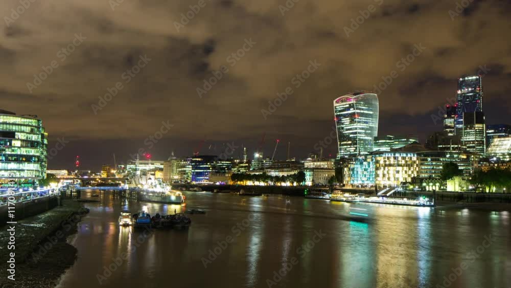 london city skyline from the thames