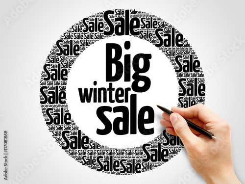 Big winter sale words cloud, business concept background
