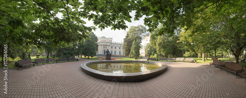 GOMEL, BELARUS - 29 July, 2016: Panoramic view in Gomel Palace Park Ensemble. 360 degree panorama. photo