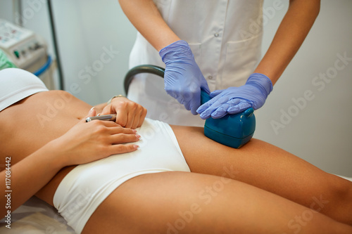 Skin and body care with treatment at cosmetic beauty spa clinic