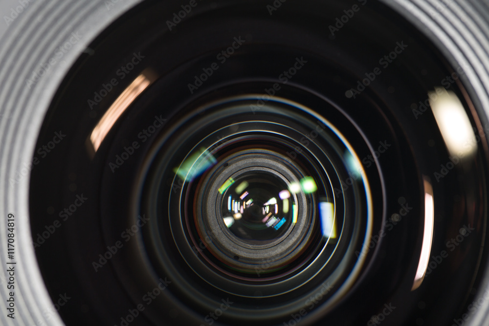 Camera lens front view Camera lens front view