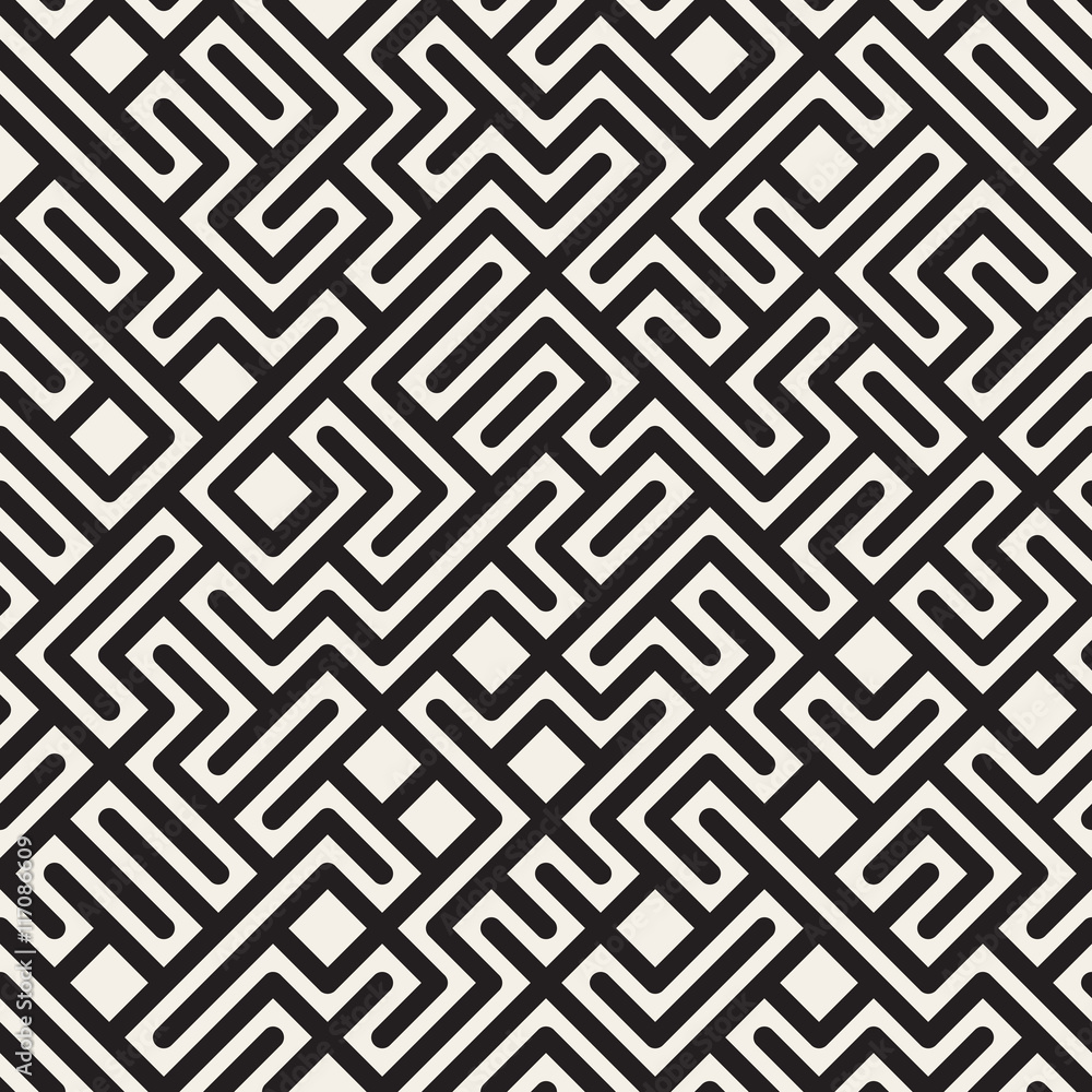 Vector Seamless Black and White Irregular Maze Pattern Vector Seamless Black and White Irregular Maze Pattern