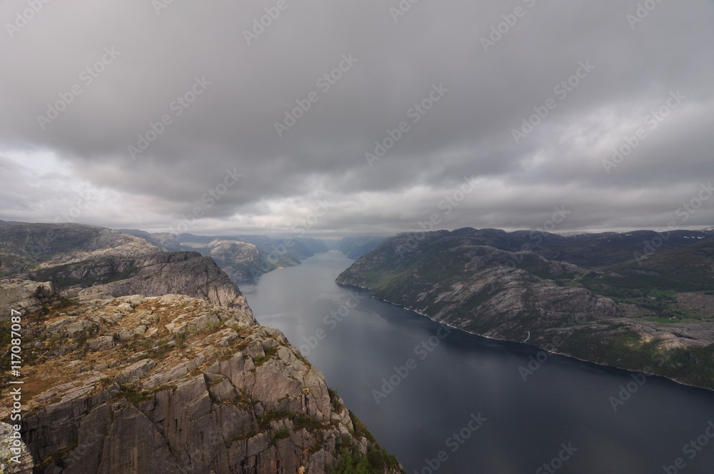 Lysefjord, Norway. / Lysefjord or Lysefjorden is a fjord located in the Ryfylke area in southwestern Norway.