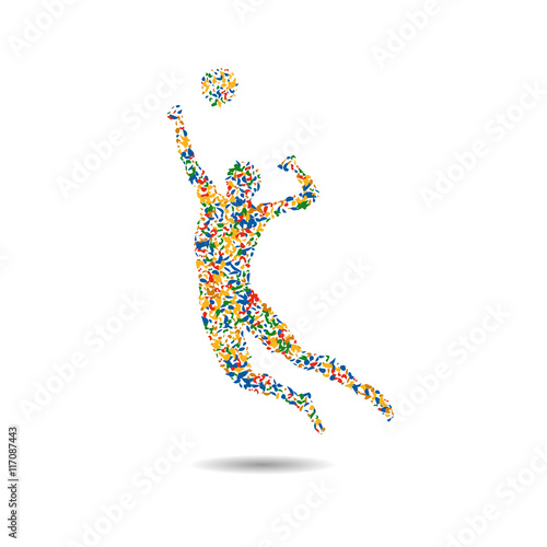 Volleyball icon, Rio icon, vector illustration.