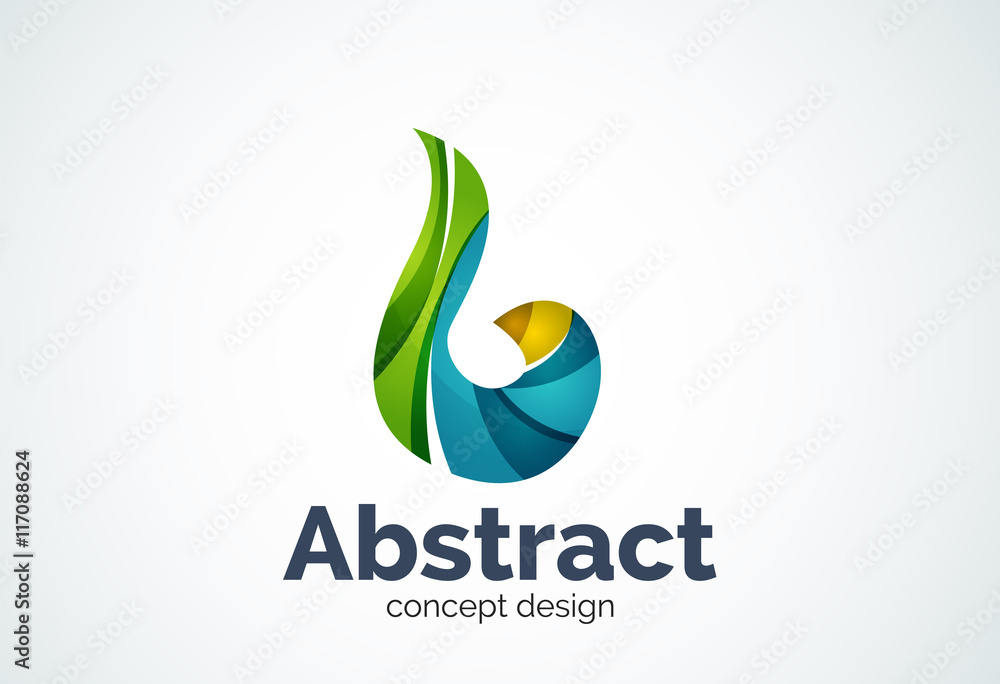 Abstract swirl logo template, smooth elegant shape concept Abstract swirl logo template, smooth elegant shape concept