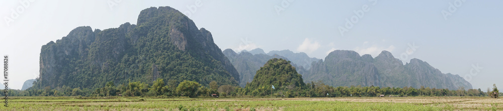 Obraz premium Landschaft um Vang Vieng, Laos, Asien