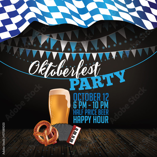 Oktoberfest party background. EPS 10 vector.