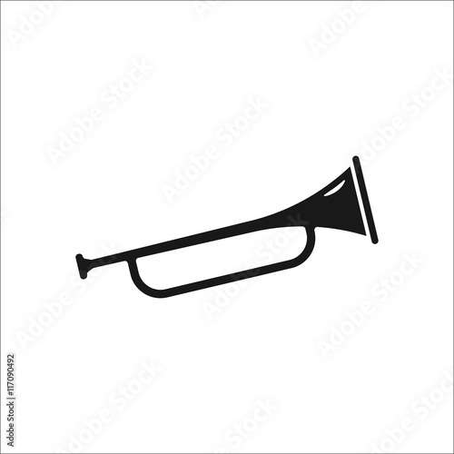 Trumpet Signal horn symbol simple icon on background