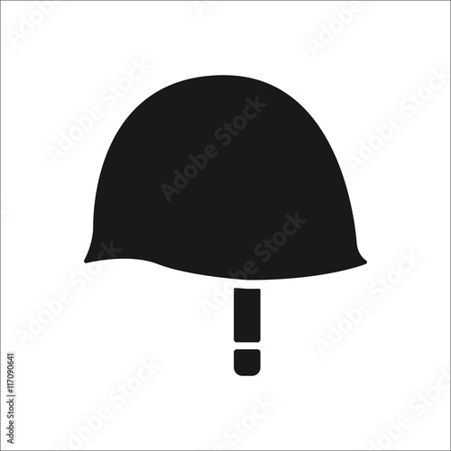 Soldier army helmet symbol simple icon on background