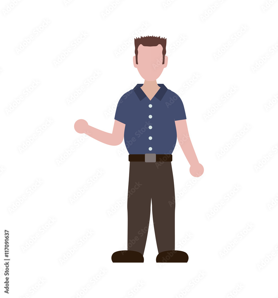 Male avatar concept represented by man icon. Isolated and flat illustration