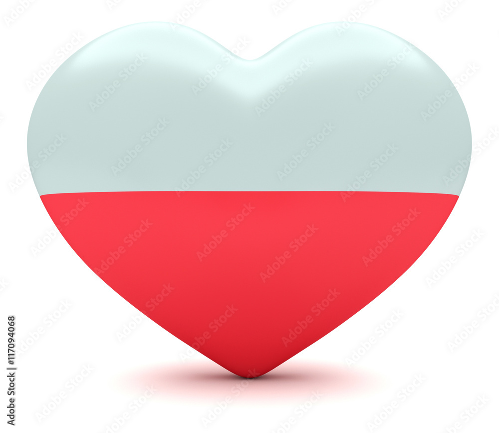 Love Poland: Polish Flag Heart, 3d illustration Love Poland: Polish Flag Heart, 3d illustration