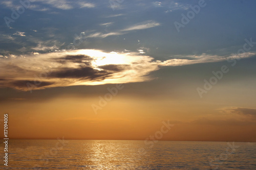 beautiful sunset with clouds over sea © kateryna zakorko