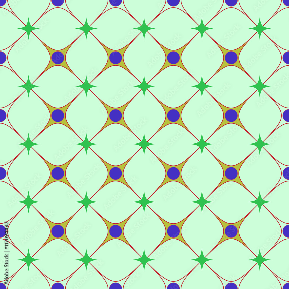 Fototapeta premium Circle and rhombus seamless pattern