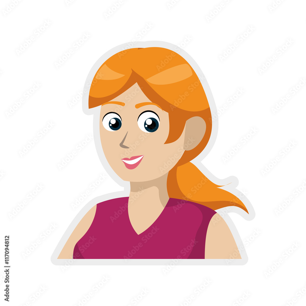 Female avatar concept represented by woman icon. Isolated and flat illustration Female avatar concept represented by woman icon. Isolated and flat illustration