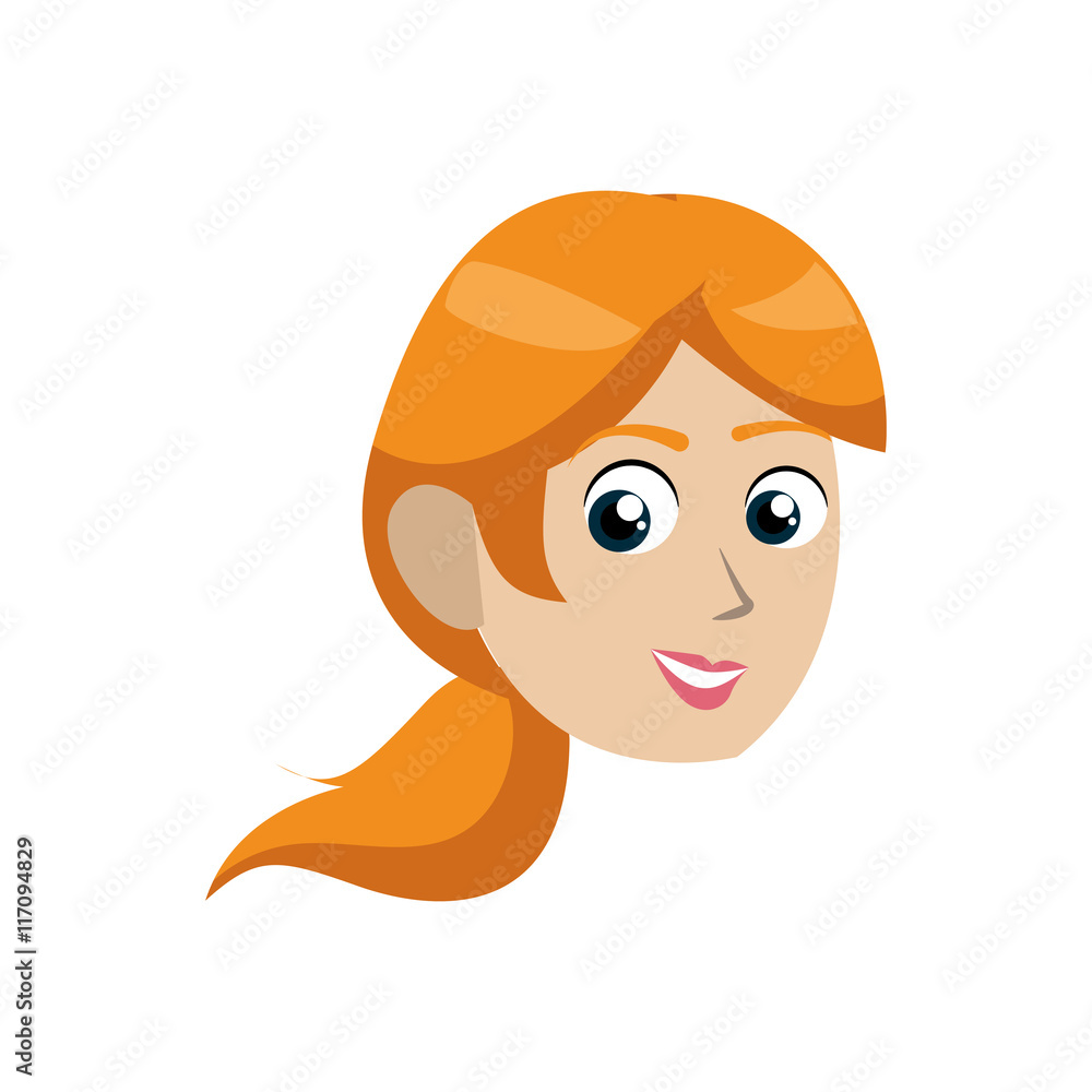Female avatar concept represented by woman head icon. Isolated and flat illustration Female avatar concept represented by woman head icon. Isolated and flat illustration