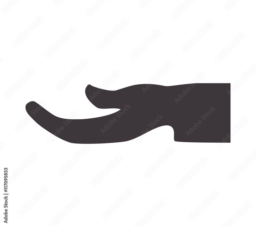 Help concept represented by human hand icon. Isolated and flat illustration Help concept represented by human hand icon. Isolated and flat illustration