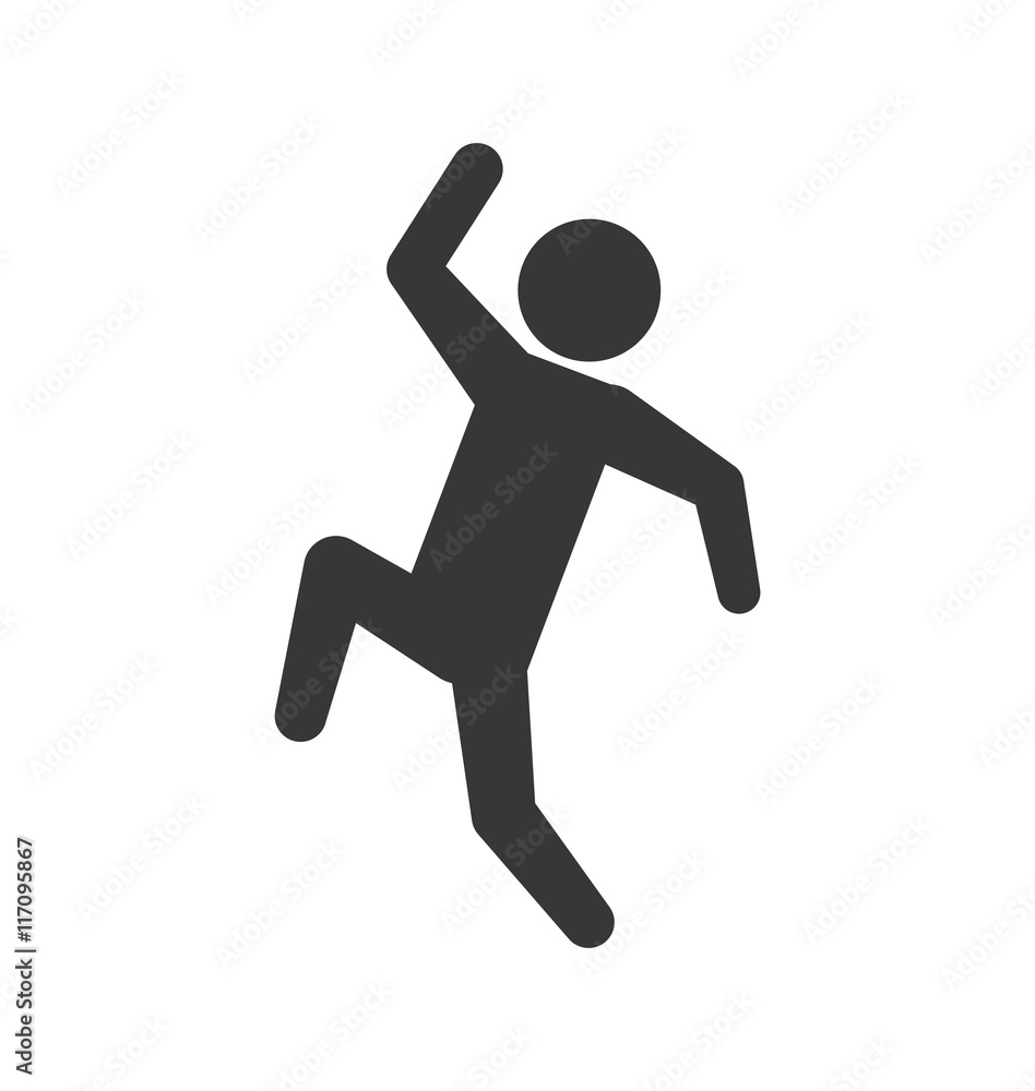 Person doing action concept represented by pictogram jumping icon. Isolated and flat illustration Person doing action concept represented by pictogram jumping icon. Isolated and flat illustration