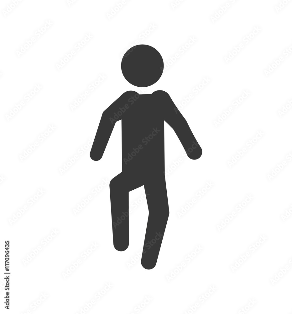 Person doing action concept represented by pictogram jumping icon. Isolated and flat illustration Person doing action concept represented by pictogram jumping icon. Isolated and flat illustration
