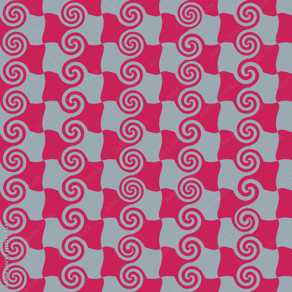 Square and spiral red seamless pattern