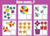 Counting educational children game. How many objects task