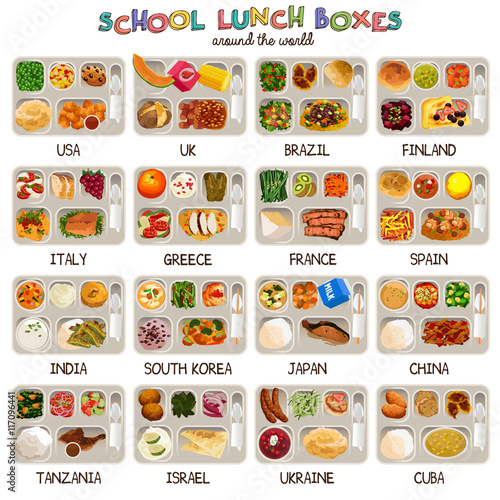 School Lunch Boxes Icons