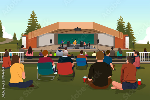 People in an Outdoor Concert