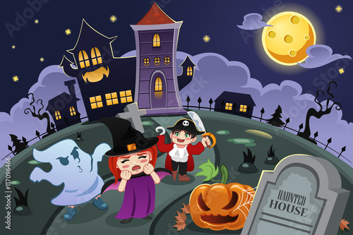 Kids Wearing Halloween Costumes