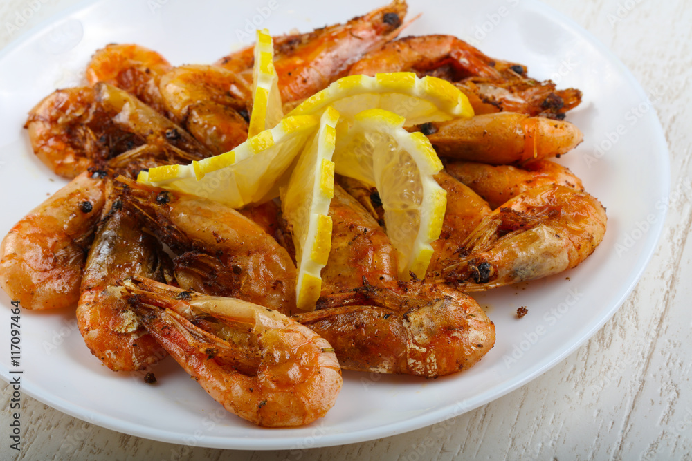 Roasted shrimps