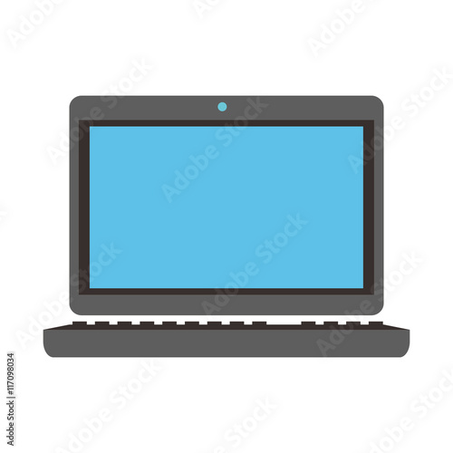 flat design laptop frontview icon vector illustration