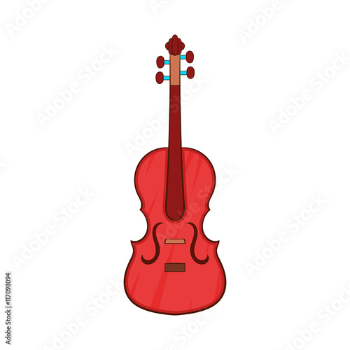 Cello icon in cartoon style isolated on white background. Musical instrument symbol