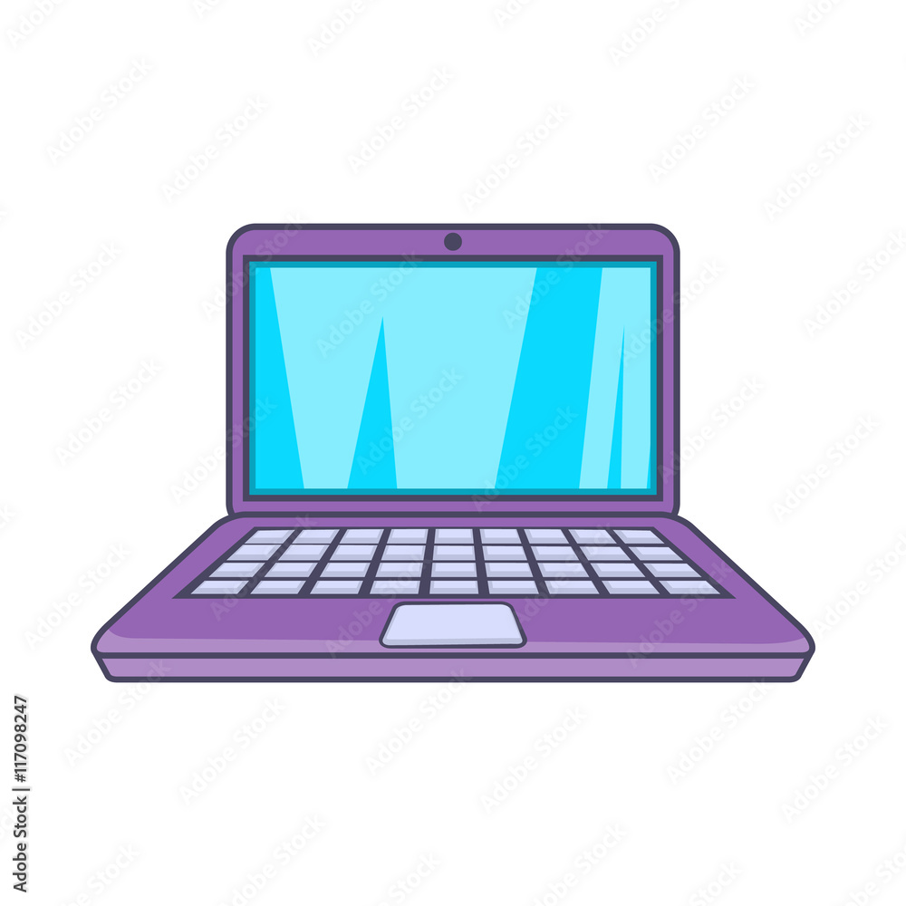Laptop icon in cartoon style isolated on white background. Device symbol Laptop icon in cartoon style isolated on white background. Device symbol