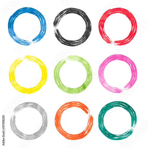 Set of watercolor rings. Ve...