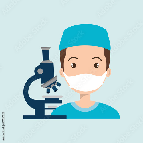 nurse medical microscope man photo