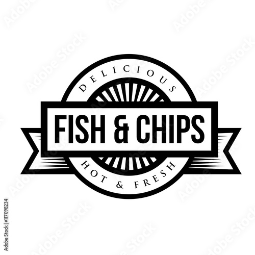 Fish and Chips vintage stamp