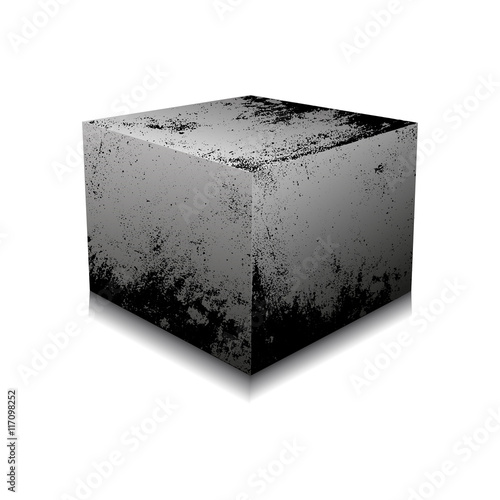 Concrete cube - vector illustration.