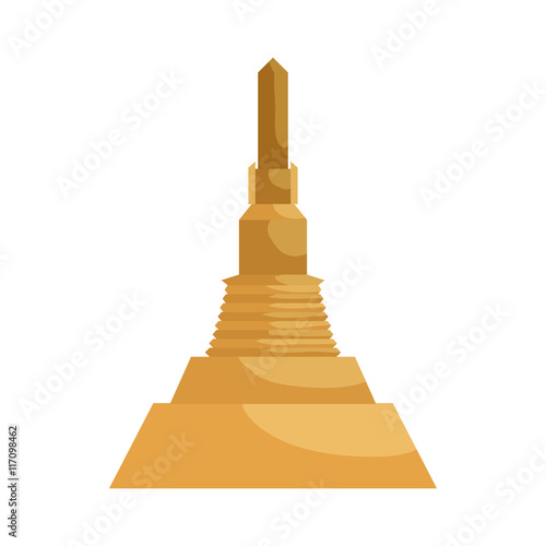 Asian temple icon in cartoon style isolated on white background. Religion symbol